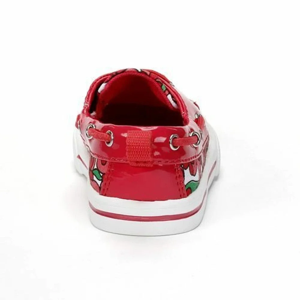 NEW‎ Jumping Beans Baby Girls Slip On Canvas Bright Pink Flower Boat Shoes 2T
